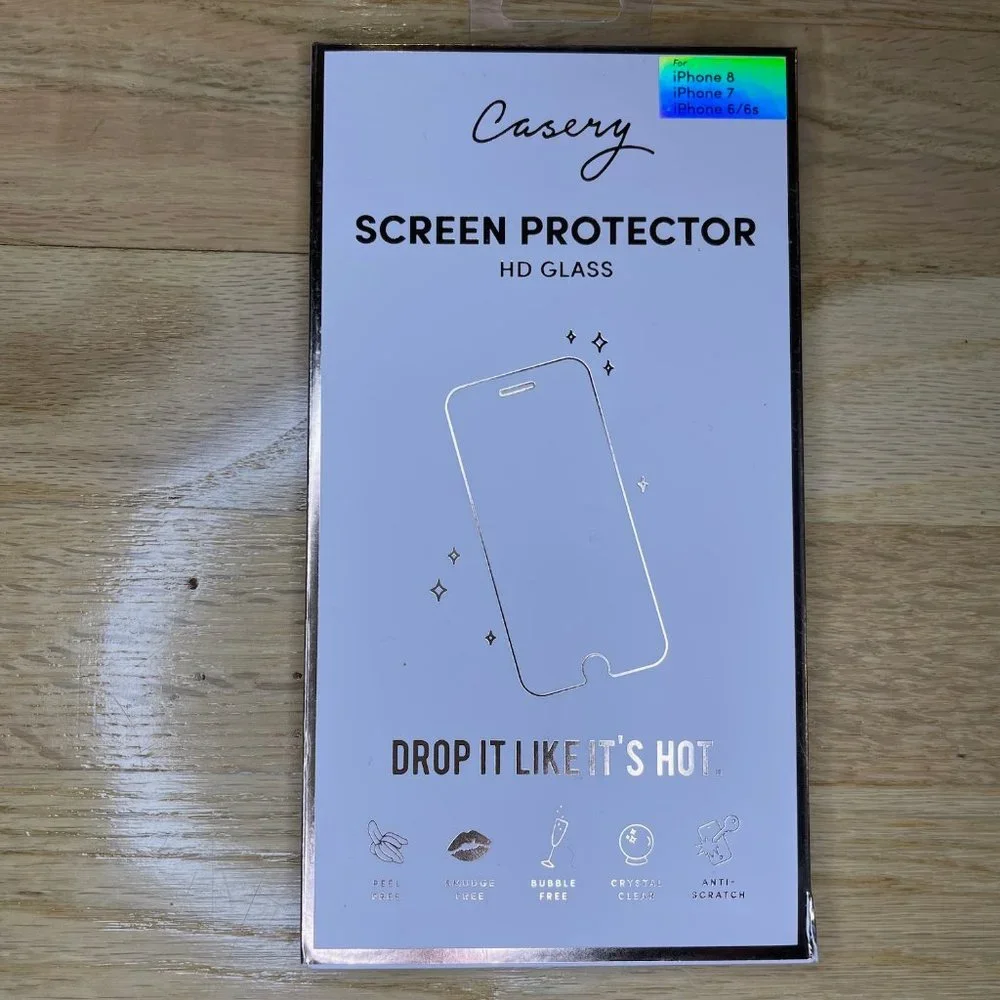 Casery Glass Screen Protector For iPhone 6, 6S, 7, or 8!
